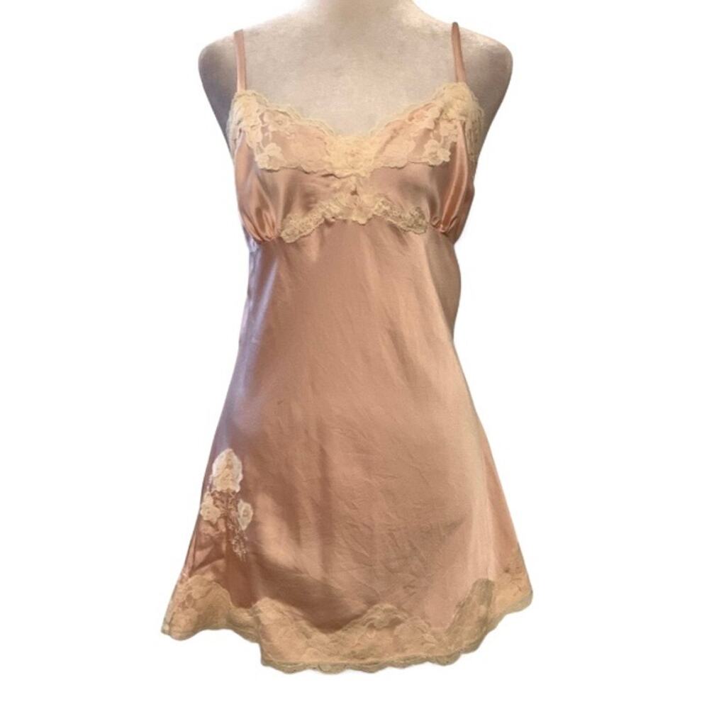 Eexpress Design Studio Vintage Pink Silk Slip Chemise – Large Coquette